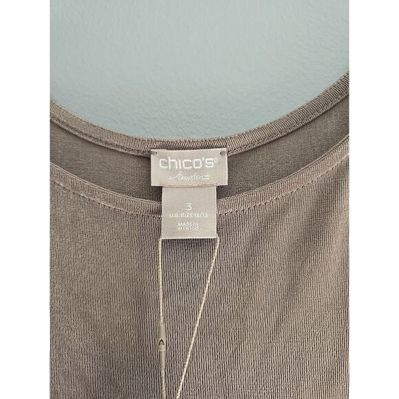NWT Chico's Travelers Tan Scoop Neck Reversible Sleeveless Tank Top Womans Sz 3 - Picture 3 of 6